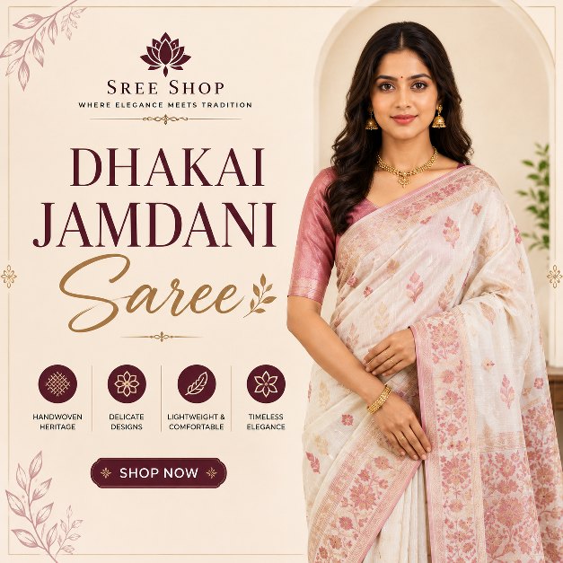 Dhakai jamdani saree