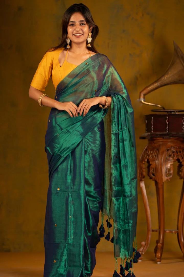Handloom All Body Gini Sequence Tissue Cotton