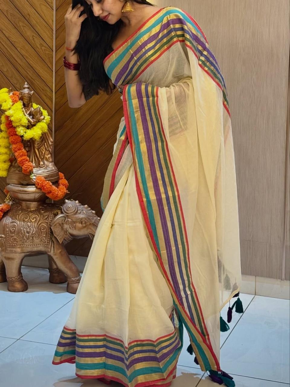 Handloom Pure Mul Cotton