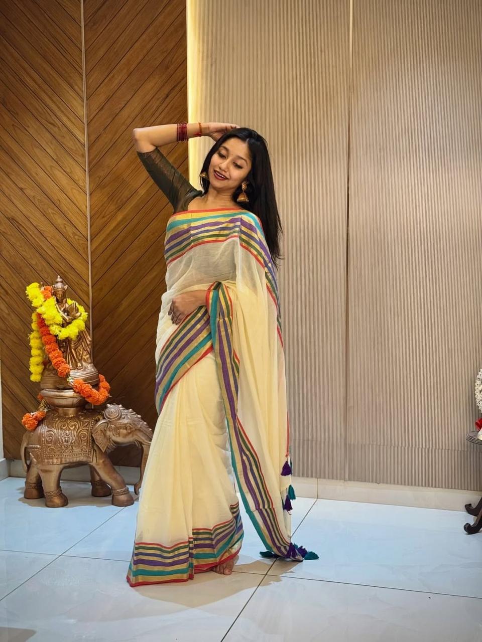 Handloom Pure Mul Cotton
