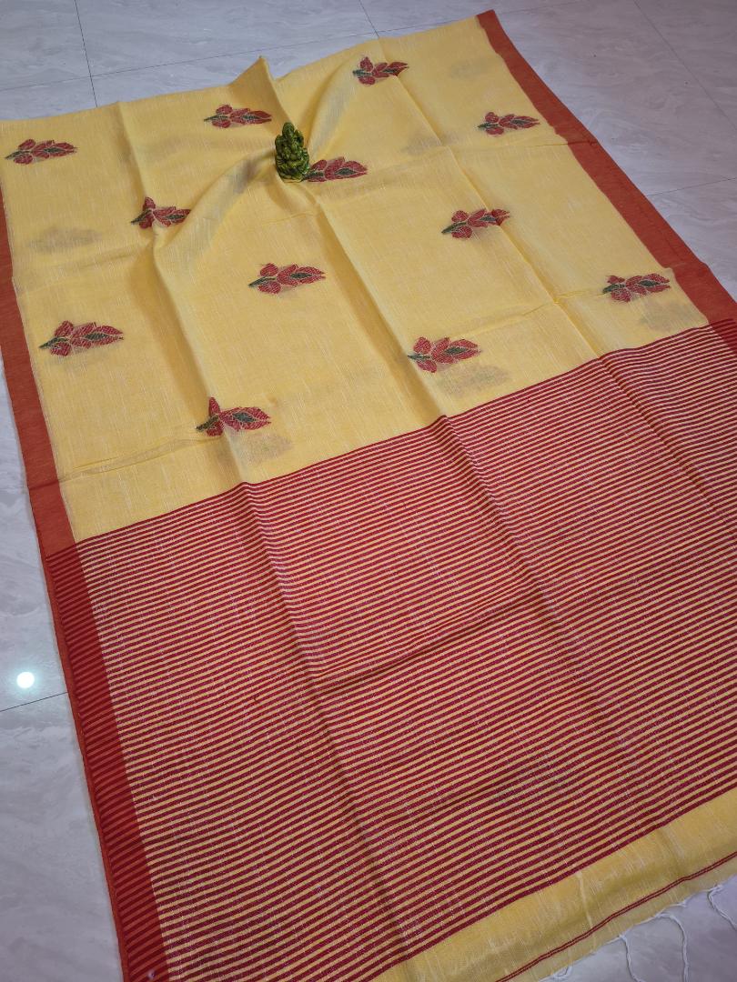 linen Jamdani Saree 