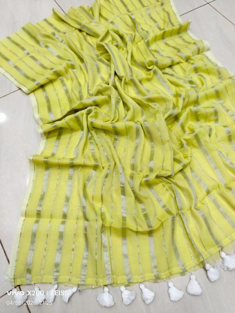 Mul Cotton Saree (lemon)