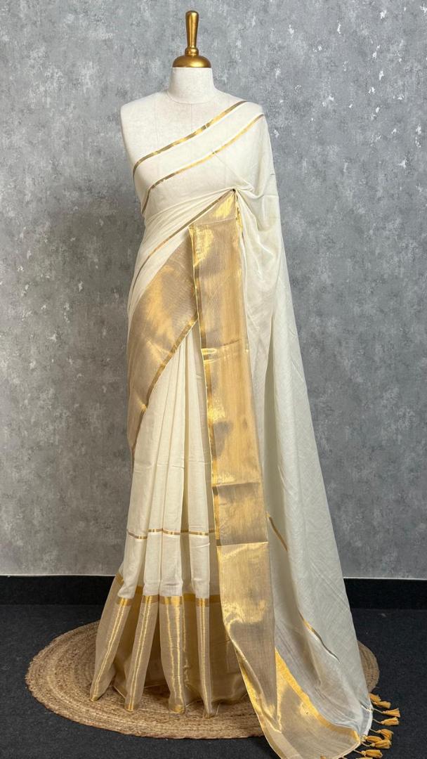 Mul Cotton Saree (White)