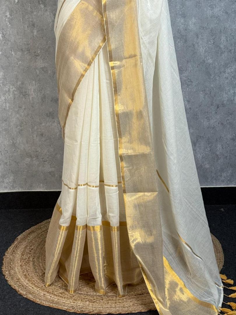 Mul Cotton Saree (White)
