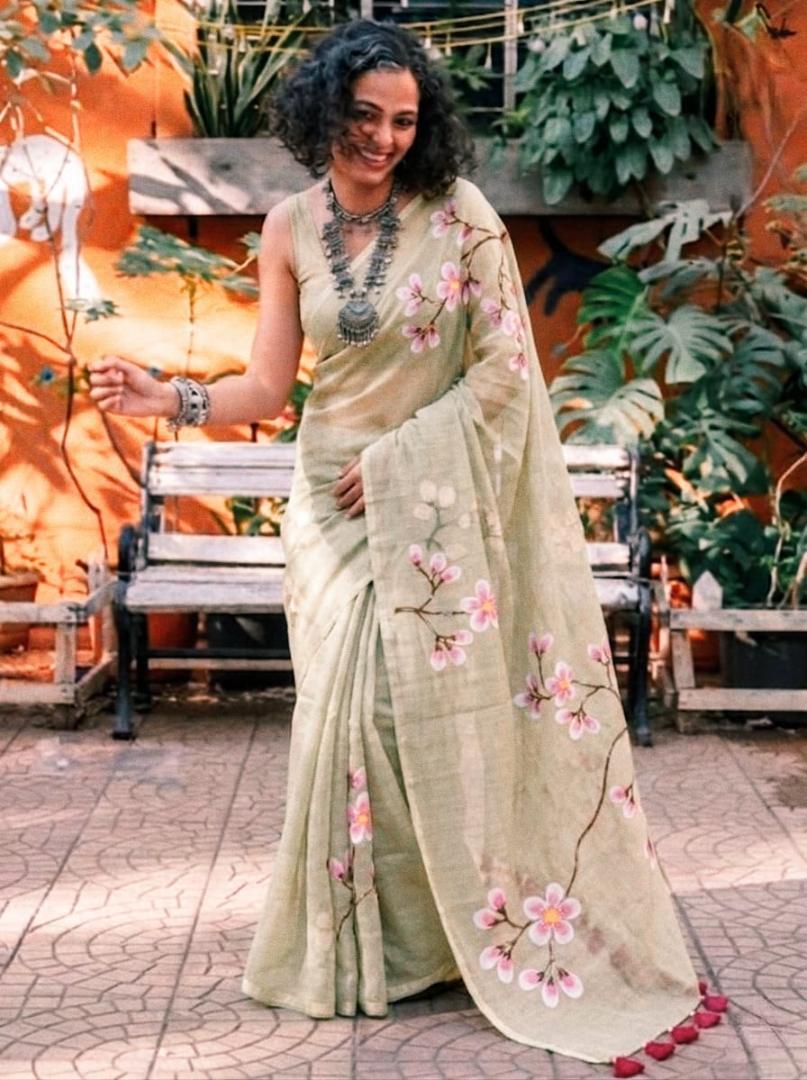 Paint Mul Cotton Saree