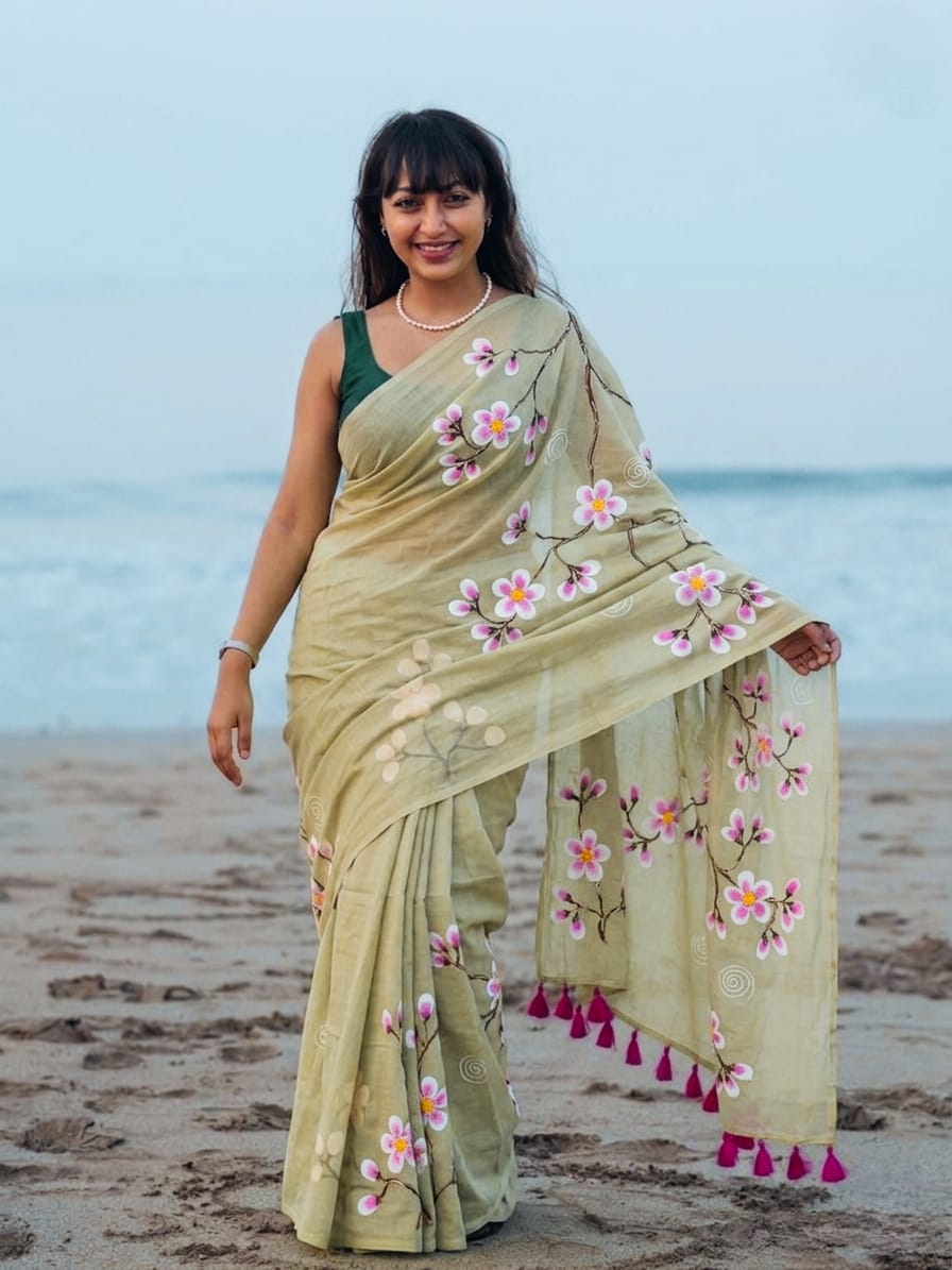 Paint Mul Cotton Saree