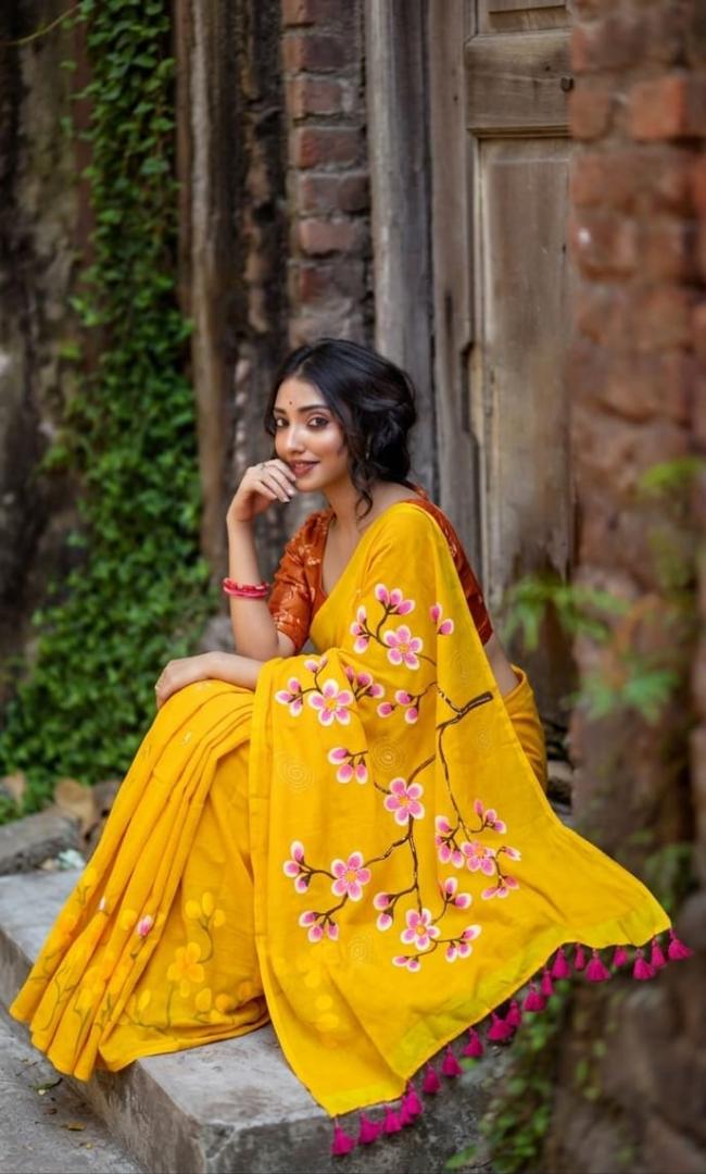 Paint Mul Cotton Saree