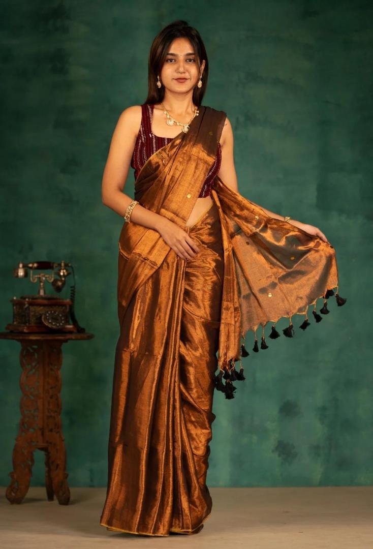 Tissue Cotton Raga Super Soft Saree 