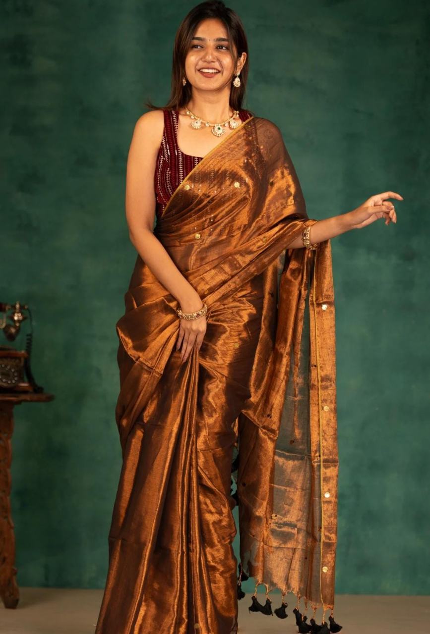 Tissue Cotton Raga Super Soft Saree 