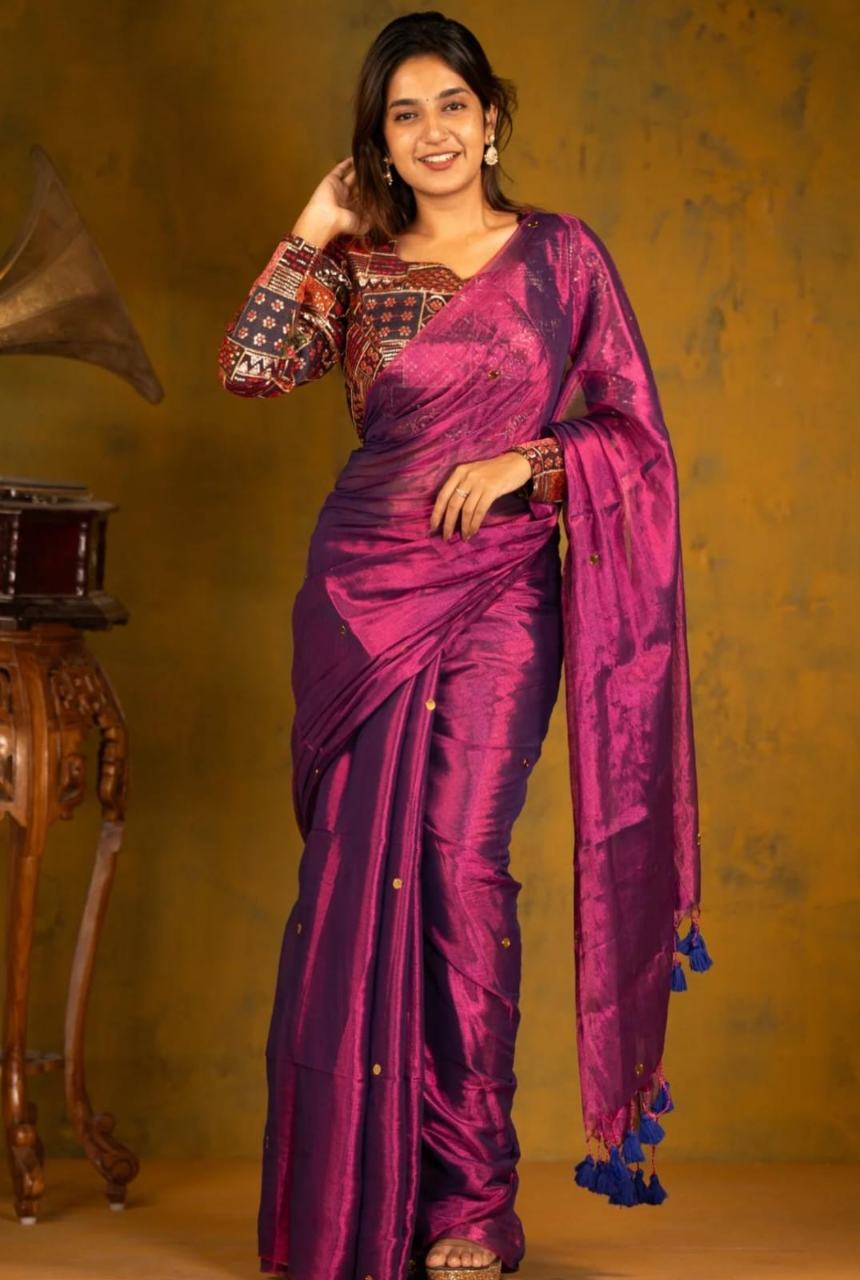Tissue Cotton Raga Super Soft Saree